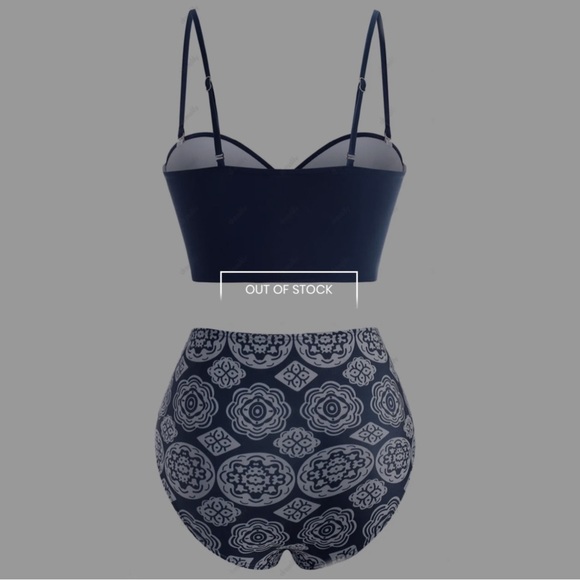 Ethnic Floral Tankini Set ✦ Sweetheart Neckline Tummy Control ✦ Push‑Up S NWT - Picture 8 of 17